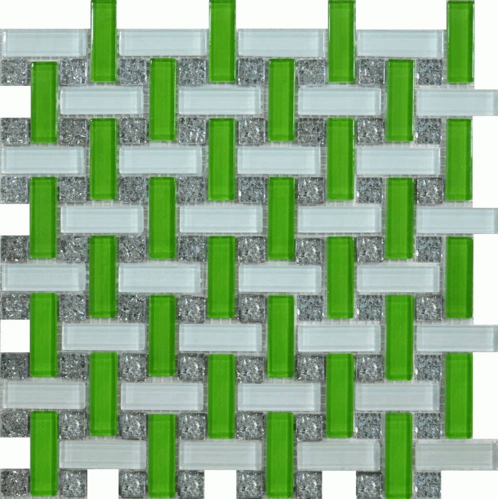 1081 Мозаїка плетінка зелена