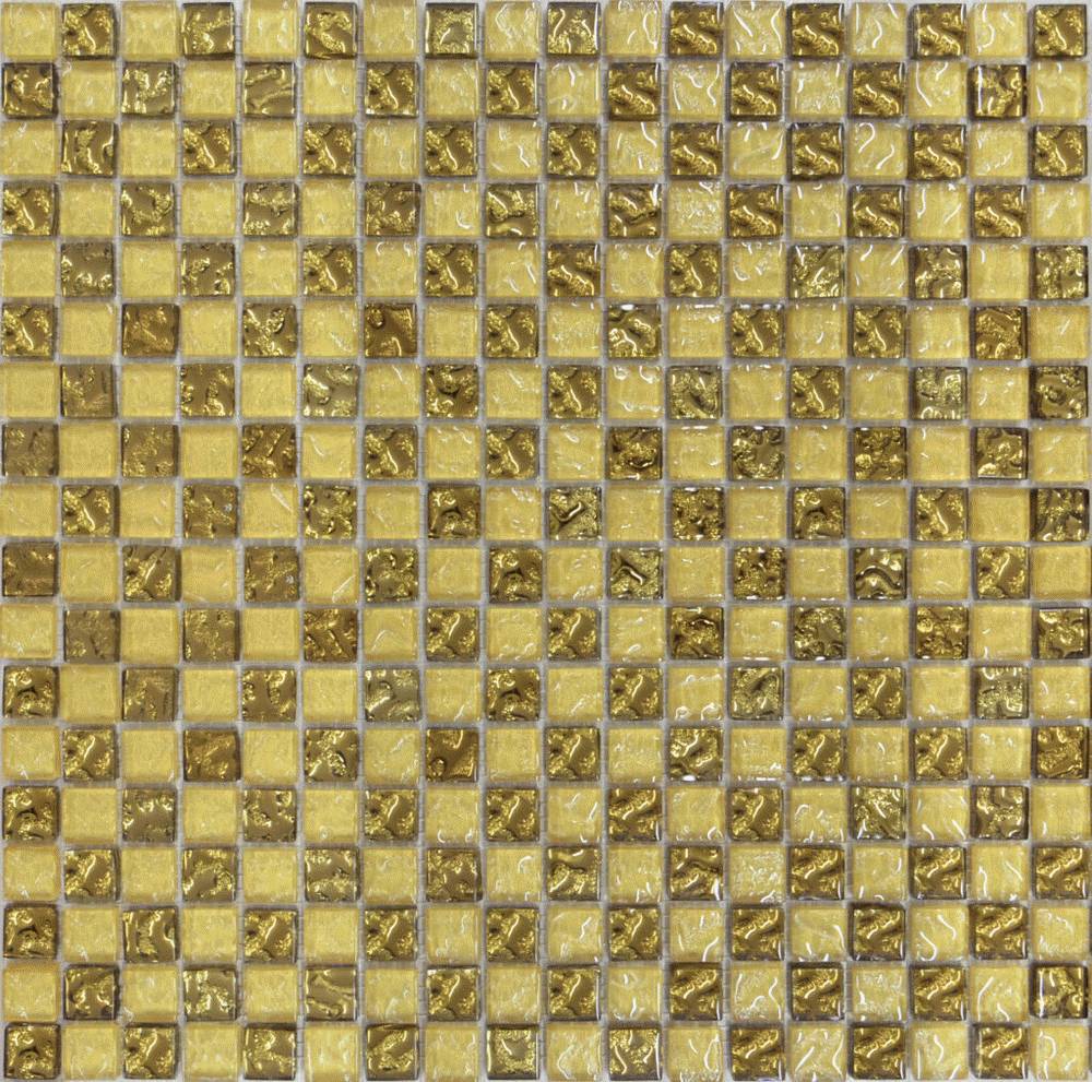Мозаика 443 Шахматка золотой песок золото рифленая Grand Kerama Украина Grand Kerama 300X300X6
