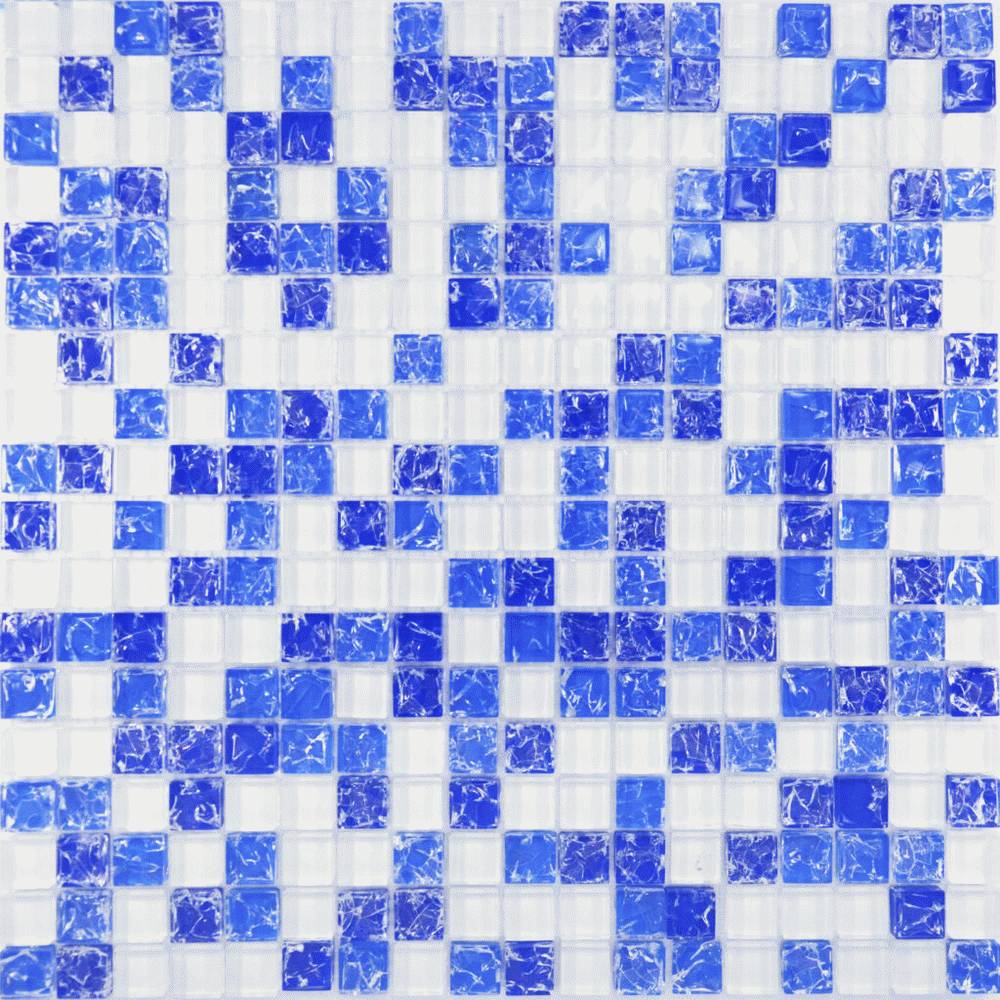 450 Мозаика микс белый-синий колотый-голубой колотый 1,5*1,5
