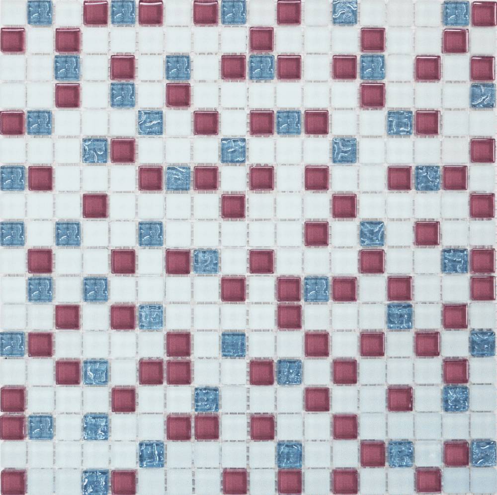 581 Мозаика микс белый мат-cв.серый-розовый 1,5*1,5