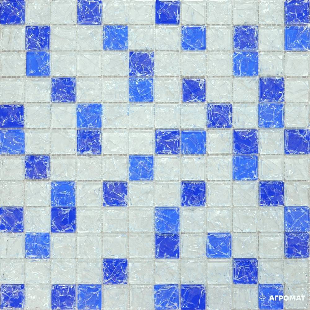 803 Мозаїка Мікс білий блакитний синій колотий