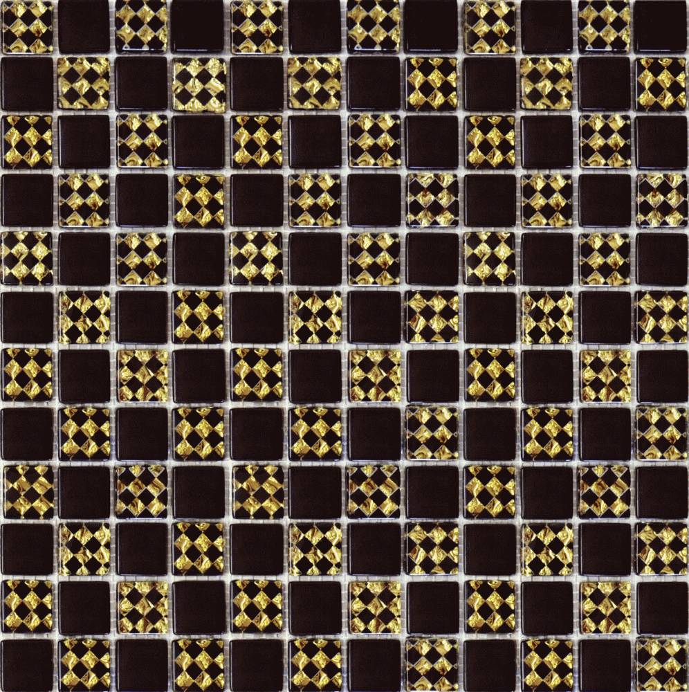 Мозаика 806 Мозаїка Шахматка шоколад-ромб золото Grand Kerama Украина Grand Kerama 300X300X6