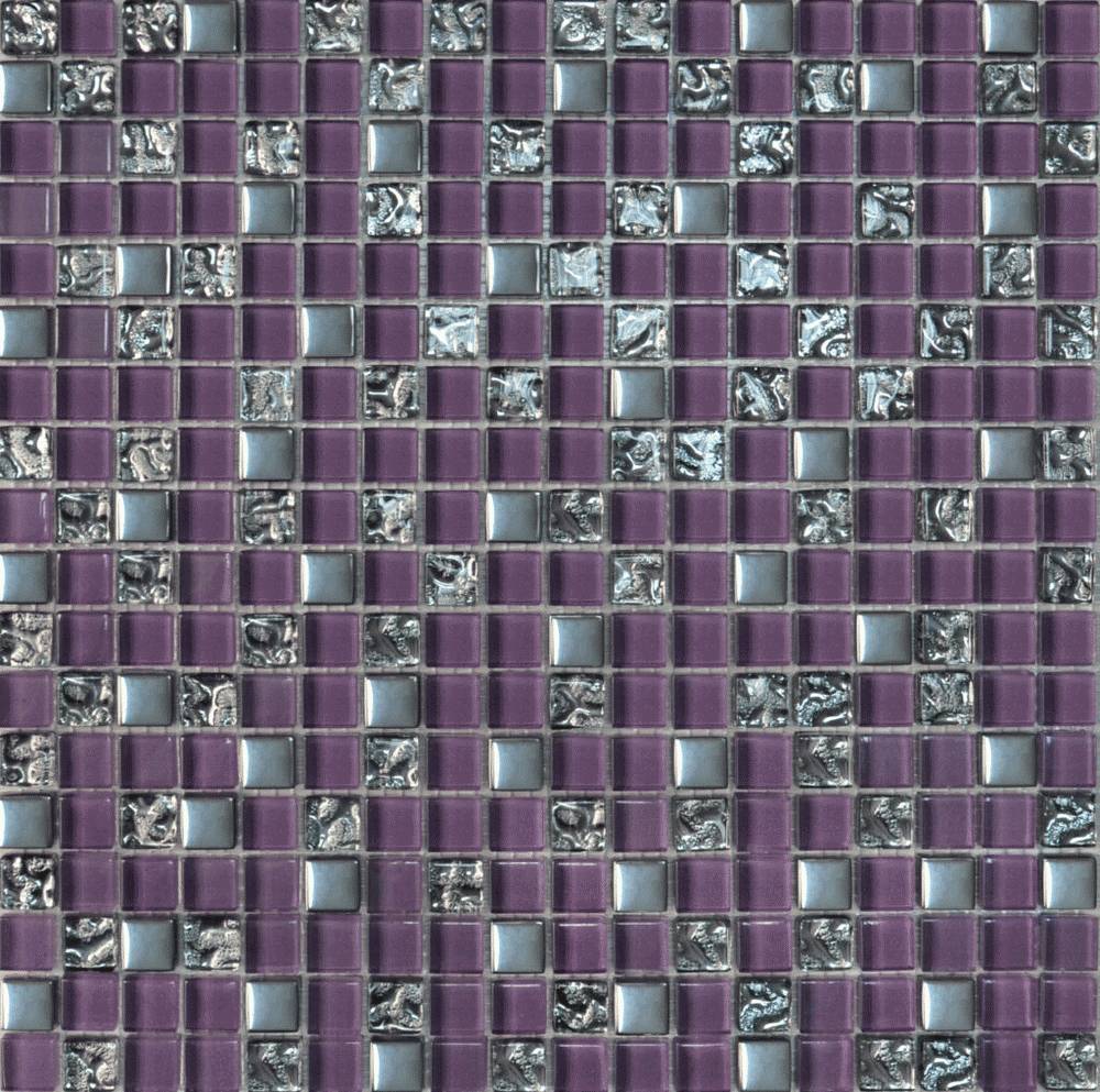 Мозаика 914 Микс фиолетовый — платина — платинна рельеф Grand Kerama Украина Grand Kerama 300X300X6