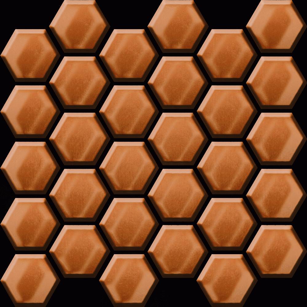 Copper Glass Hexagon Mosaic