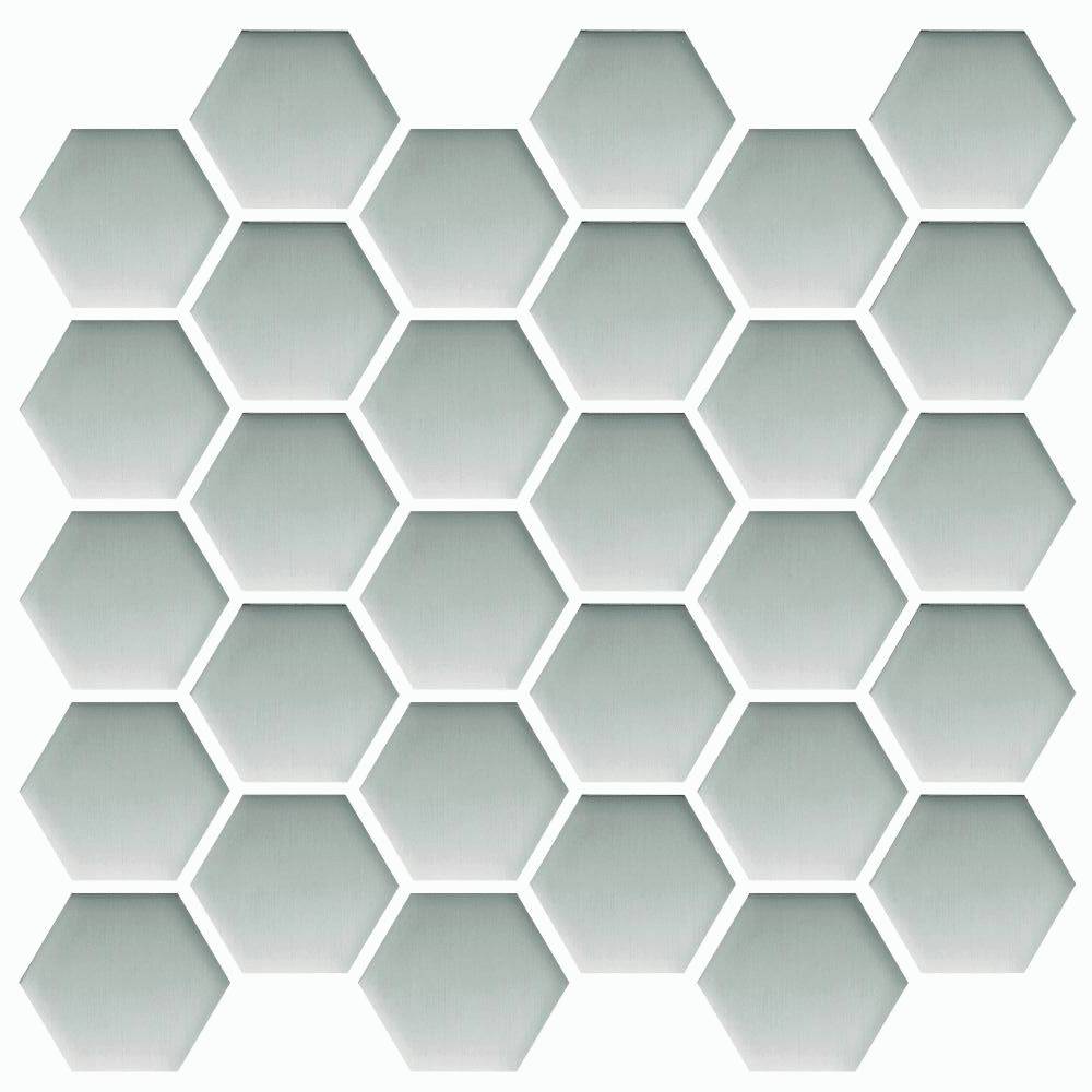 Platinum Glass Hexagon Mosaic