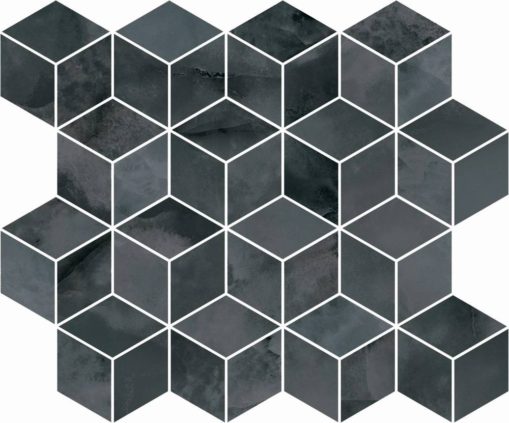 T017/14024 Декор Джардини серый темный мозаичный