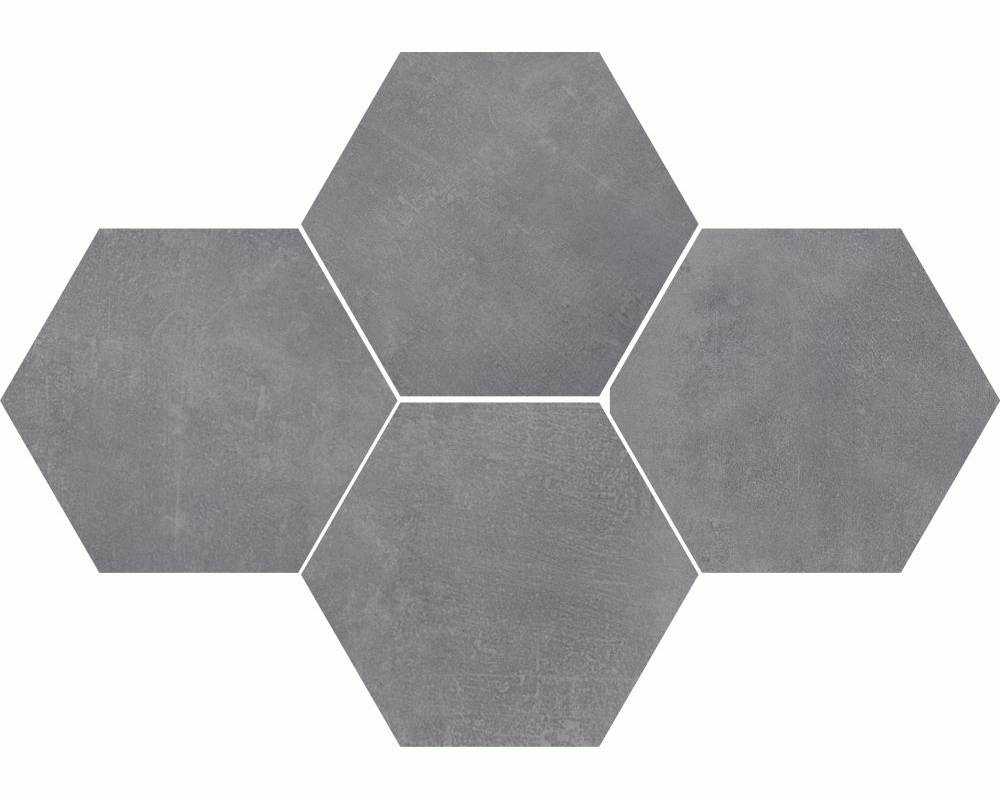 Mosaic Hexagon Stark Pure Grey
